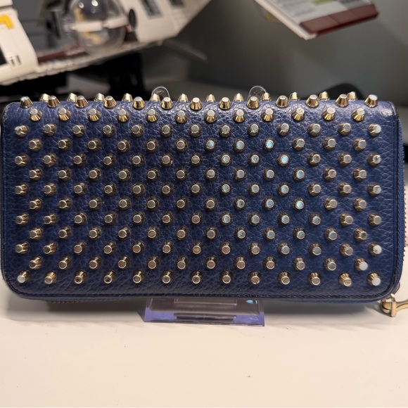 Christian Louboutin Pantone Spike China Blue Zip Wallet - Picture 2 of 7